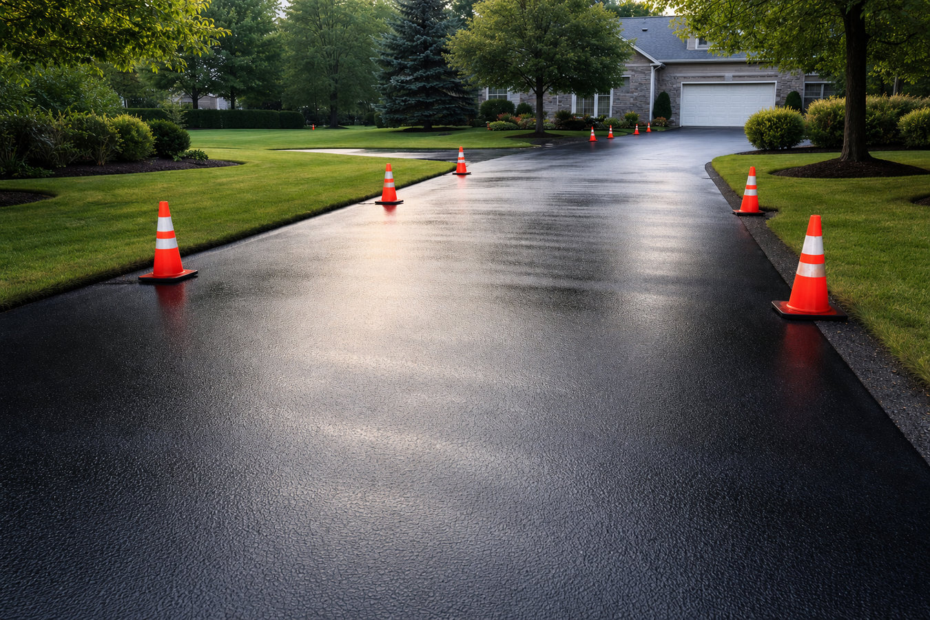 Asphalt sealcoating